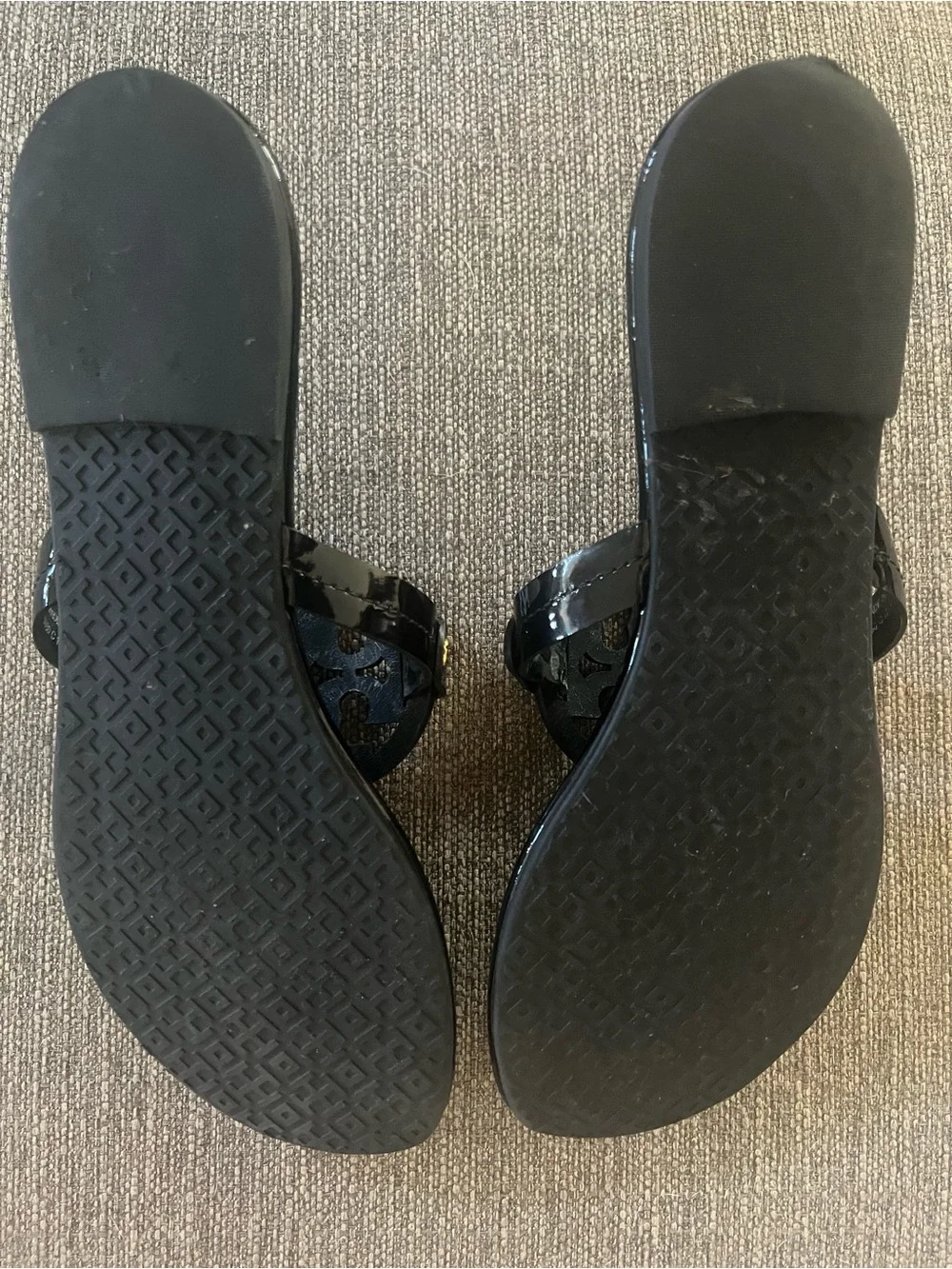 Tory Burch Miller Black Patent Sandals 8.5